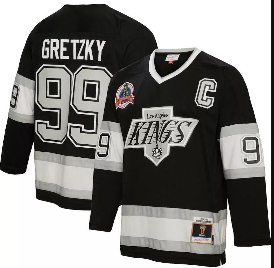 Youth Los Angeles Kings #99 Wayne Gretzky Mitchell Ness Blue Line 1992 Player Jersey->women nfl jersey->Women Jersey